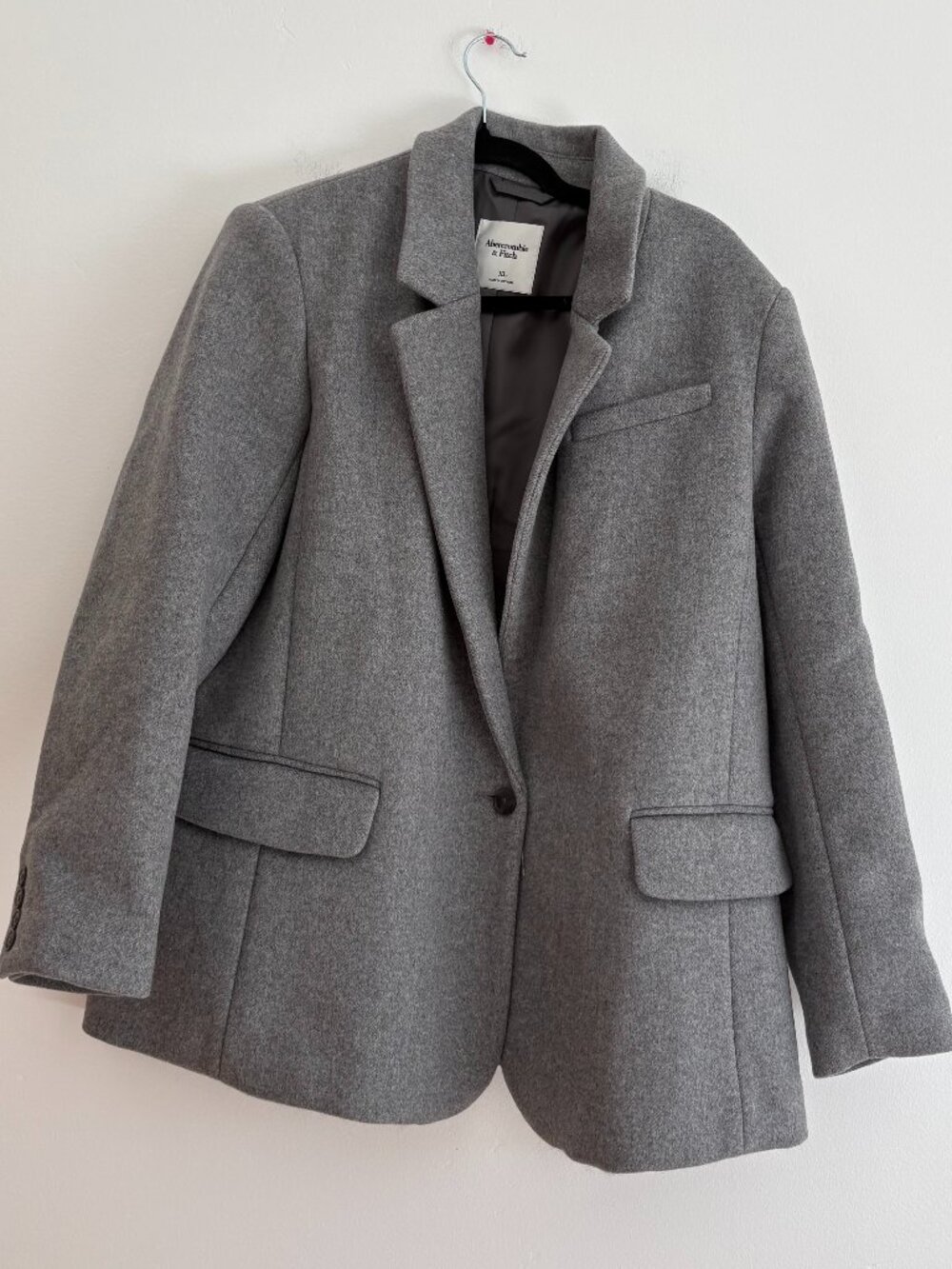 Abercrombie & Fitch Wool Blend Gray Peacoat Career Oversized Preppy Womens XL